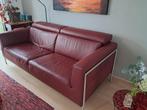 rood leren 3-zitsbank, Ophalen, Strak, Gebruikt, Minder dan 75 cm
