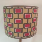 Handgemaakte lampenkap retro vintage stof groen paars, Rond, Nieuw, Ophalen of Verzenden, Groen