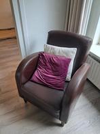 Fauteuil van leer, Huis en Inrichting, Fauteuils, Ophalen, Zo goed als nieuw, 50 tot 75 cm, Leer