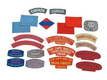 Canadese emblemen WWII,  zie beschrijving beschikbaar voor biedingen