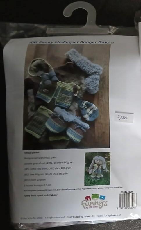 [NIEUW] XXL Funny kledingset Ranger Davy haakpakket, Hobby en Vrije tijd, Breien en Haken, Nieuw, Haken, Ophalen of Verzenden