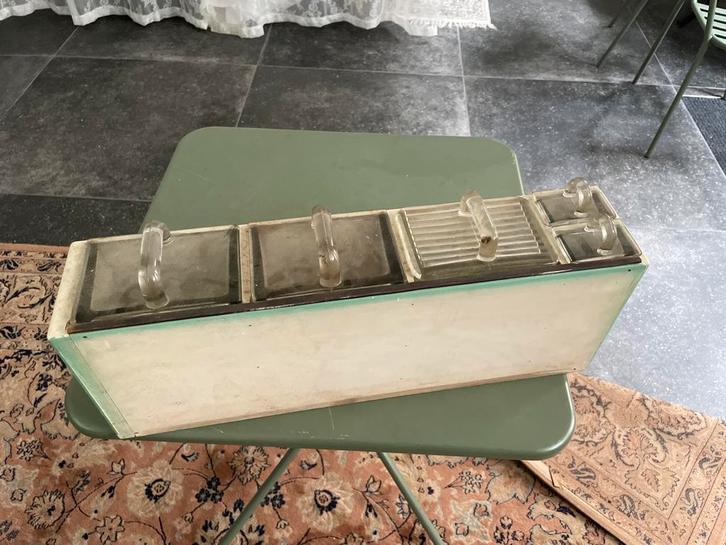 Bruynzeel Piet Zwart Opbergkastje met Glazen Ladebakken, Huis en Inrichting, Keuken | Keukenbenodigdheden, Gebruikt, Ophalen of Verzenden