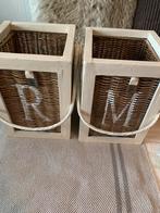 2 rattan windlichten riviera maison, Huis en Inrichting, Ophalen of Verzenden, Zo goed als nieuw