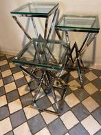 Eichholtz Bijzettafel Set  3 connor bijzettafels, Ophalen, Minder dan 55 cm, Vierkant, 60 cm of meer