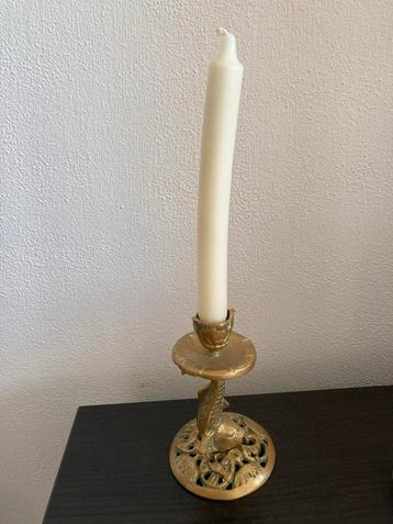 Vintage Messing Vis Kandelaar Lotusvorm beschikbaar voor biedingen