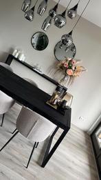 Eettafel zwart 6-persoons, Huis en Inrichting, Tafels | Eettafels, Ophalen, 200 cm of meer, 50 tot 100 cm, Zo goed als nieuw