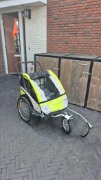 Faster Kinderfietskar voor 2 kinderen met vering (groen)., Fietsen en Brommers, Fietsaccessoires | Aanhangers en Karren, Ophalen