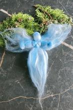 Kerstengel van blauwe wol met witte zijde, Ophalen of Verzenden, Nieuw