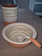 Aardewerk Set: Wijnkoeler en kom met Lepel, Ophalen of Verzenden