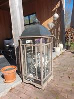 Grote lantaarn van hout, Tuin en Terras, Buitenverlichting, Ophalen, Zo goed als nieuw, Staande lamp