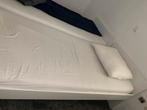 Eenpersoonsbed incl lattenbodem en matras, Huis en Inrichting, Slaapkamer | Bedden, 90 cm, Eenpersoons, Wit, Zo goed als nieuw