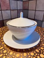 Hutschenreuther,Arzberg,vintage/antieke suikerpot,wit/zilver, Ophalen of Verzenden