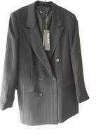 Marc Aurel colbertje zwart met glans streepje 42, Kleding | Dames, Ophalen of Verzenden, Zo goed als nieuw, Maat 42/44 (L), Zwart