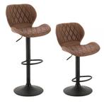 Barkruk Alice bruin(per 2), Verzenden, Nieuw, Leer, 90 cm of meer