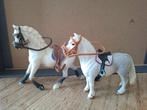 Schleichpaarden hengst en merrie met halster en zadel, Ophalen of Verzenden, Zo goed als nieuw, Paard, Beeldje of Figuurtje