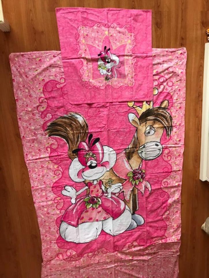 DIDDLINA dekbedovertrek in roze vrolijke kleuren, Verzamelen, Diddl, Zo goed als nieuw, Overige typen, Diddlina, Ophalen of Verzenden