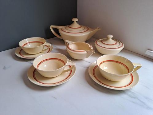 Art Deco Petrus Regout Ineke Nova Theeservies, Antiek en Kunst, Antiek | Servies compleet, Ophalen of Verzenden