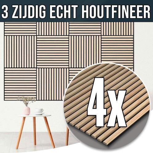 Akoestische Wand Panelen - 4 Stuks - 60x60 - Echt Houtfineer, Huis en Inrichting, Woonaccessoires | Wanddecoraties, Nieuw, Ophalen of Verzenden