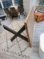 Steigerhouten tafel met X poten, Ophalen, Rechthoekig, 150 tot 200 cm, 50 tot 100 cm