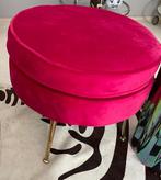 Kare design velvet fuchsia poef, Gebruikt, Ophalen of Verzenden