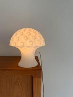 Vintage kristalglazen mushroomlamp, Peil & Putzler ‘70, Vintage retro buisframe design rotan webbing papercord deens, Ophalen of Verzenden