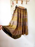 Vintage boho/hippie ruffled patchwork maxirok freesize, Ophalen of Verzenden, Onder de knie, Zo goed als nieuw