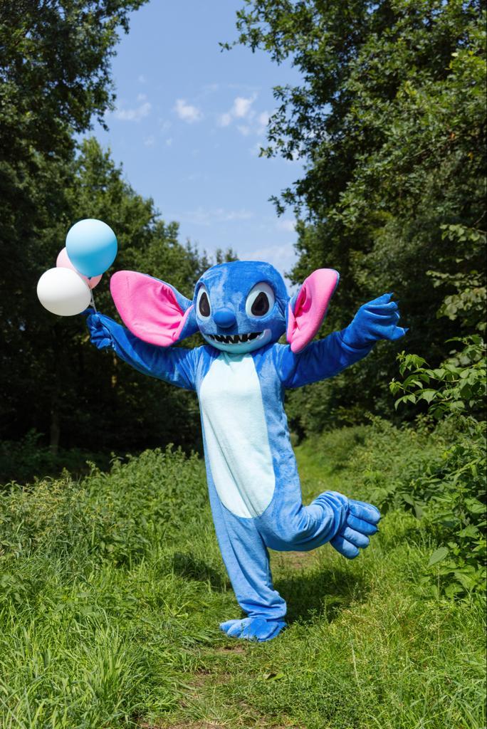 Stitch Mascotte te Huur!, Hobby en Vrije tijd, Kostuums, Theaterbenodigdheden en LARP, Nieuw, Pak of Jurk, Ophalen of Verzenden