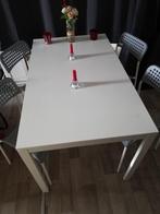 Tafel met 4 stoelen, 50 tot 100 cm, Gebruikt, Rechthoekig, Ophalen