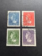 1946 Kon Wilh Konijnenburg NVPH nr 346-349 gestempeld, Postzegels en Munten, Verzenden, Na 1940, Gestempeld