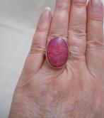 Zilveren vintage ring met Rhodochrosiet maat 17  nr.745, Verzenden, Zo goed als nieuw, 17 tot 18, Dame