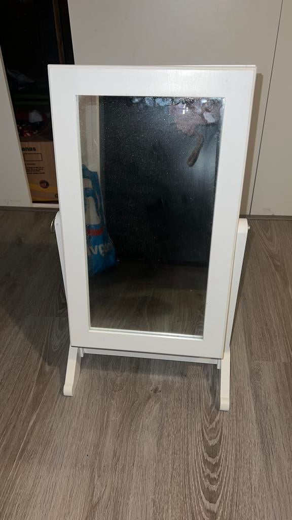 Spiegelkast sieradenkast wit, Ophalen, Minder dan 50 cm, Zo goed als nieuw, Minder dan 100 cm