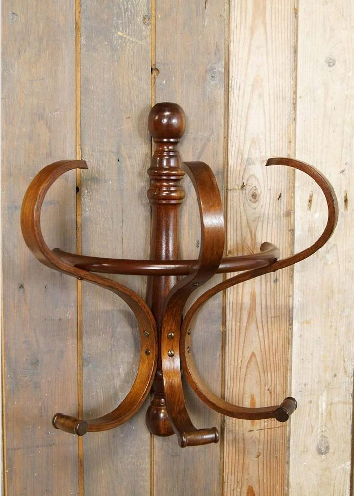 Brocante houten kapstok in Thonet-stijl - wandkapstok, Huis en Inrichting, Woonaccessoires | Kapstokken, Gebruikt, Wandkapstok
