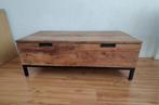 Massief Houten TV meubel bruin kast; TV stand wood 120cm, Ophalen, Gebruikt, 100 tot 150 cm, Minder dan 100 cm