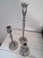 Kandelaars, 3 stuks,zilver, Antiek en Kunst, Ophalen of Verzenden, Zilver