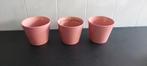 3 roze bloempotten - gratis af te halen, Gebruikt, Rond, Ophalen of Verzenden, Balkon