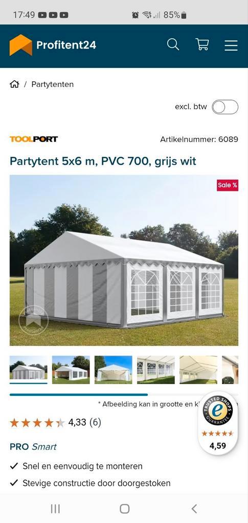 Partytent 5x6m, Tuin en Terras, Partytenten, Zo goed als nieuw, Partytent, 2 meter of meer, 5 tot 8 meter, 4 tot 6 meter, Ophalen