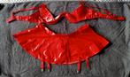 NIEUW BH en Jarretel set PU Rood BH 95Cm Rokje 94 Cm, Ophalen, Rood, Setje