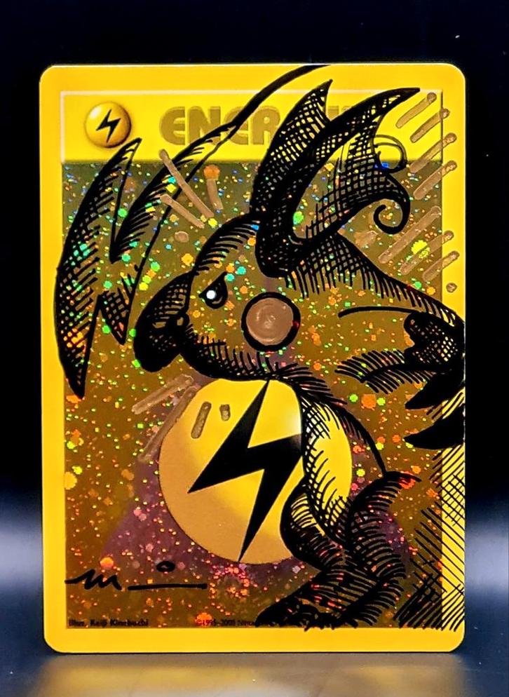 Moduwa Raichu & Charizard 1/1 sketch, Hobby en Vrije tijd, Verzamelkaartspellen | Pokémon, Nieuw, Losse kaart, Ophalen of Verzenden