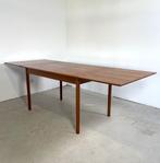 Teak verlengbare Deense eettafel, H. Sigh & Søns Møbelfabrik, 100 tot 150 cm, Teakhout, Zo goed als nieuw, Rechthoekig