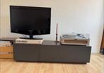 MADE tv-meubel - walnotenhout met grijs, Ophalen, Gebruikt, 100 tot 150 cm, Minder dan 100 cm