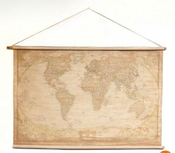 Grote Wereldkaart Wanddecoratie beschikbaar voor biedingen