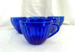 6 vintage kobalt blauwe kopjes uit Brazilië, Antiek en Kunst, Antiek | Glas en Kristal, Ophalen of Verzenden