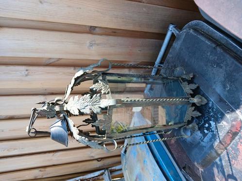 Antieke Franse smeedijzeren lantaarn lamp, Huis en Inrichting, Lampen | Hanglampen, Zo goed als nieuw, Ophalen of Verzenden