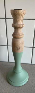 Rivièra Maison houten kandelaar turquoise zeegroen, Ophalen of Verzenden, Zo goed als nieuw