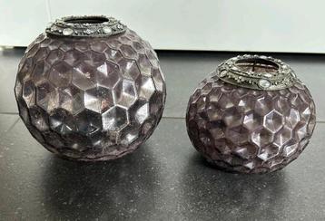 Set van 2 decoratieve windlichten  beschikbaar voor biedingen