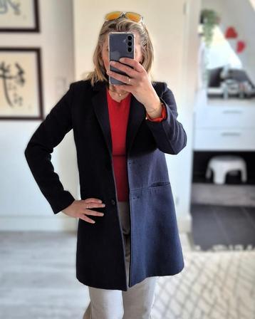 Donkerblauwe lange blazerjas van Esprit | Maat S beschikbaar voor biedingen