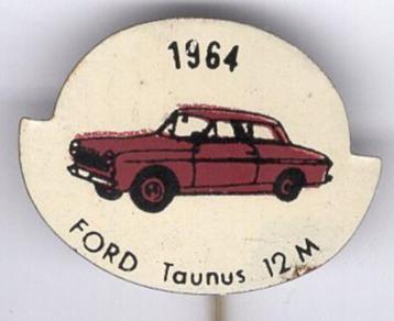 1964 FORD Taunus 12 M rood op blik auto speldje ( B_109 ) beschikbaar voor biedingen
