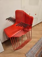 12 stapelstoelen, Huis en Inrichting, Stoelen, Ophalen, Zo goed als nieuw, Rood, Metaal