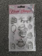 Stempel feest, slingers, gebak, Ophalen of Verzenden, Nieuw, Clearstamp