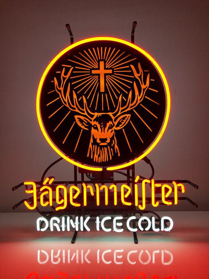 Jägermeister glas neon lamp / lichtreclame, Verzamelen, Merken en Reclamevoorwerpen, Nieuw, Lichtbak of (neon) lamp, Ophalen of Verzenden